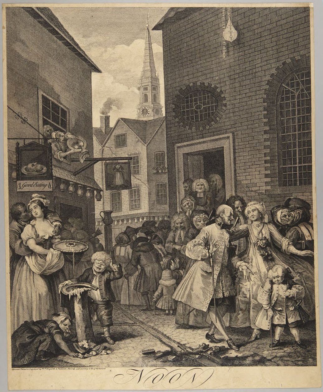 Mittag, Platte 2 aus der Serie Vier Tageszeiten von William Hogarth