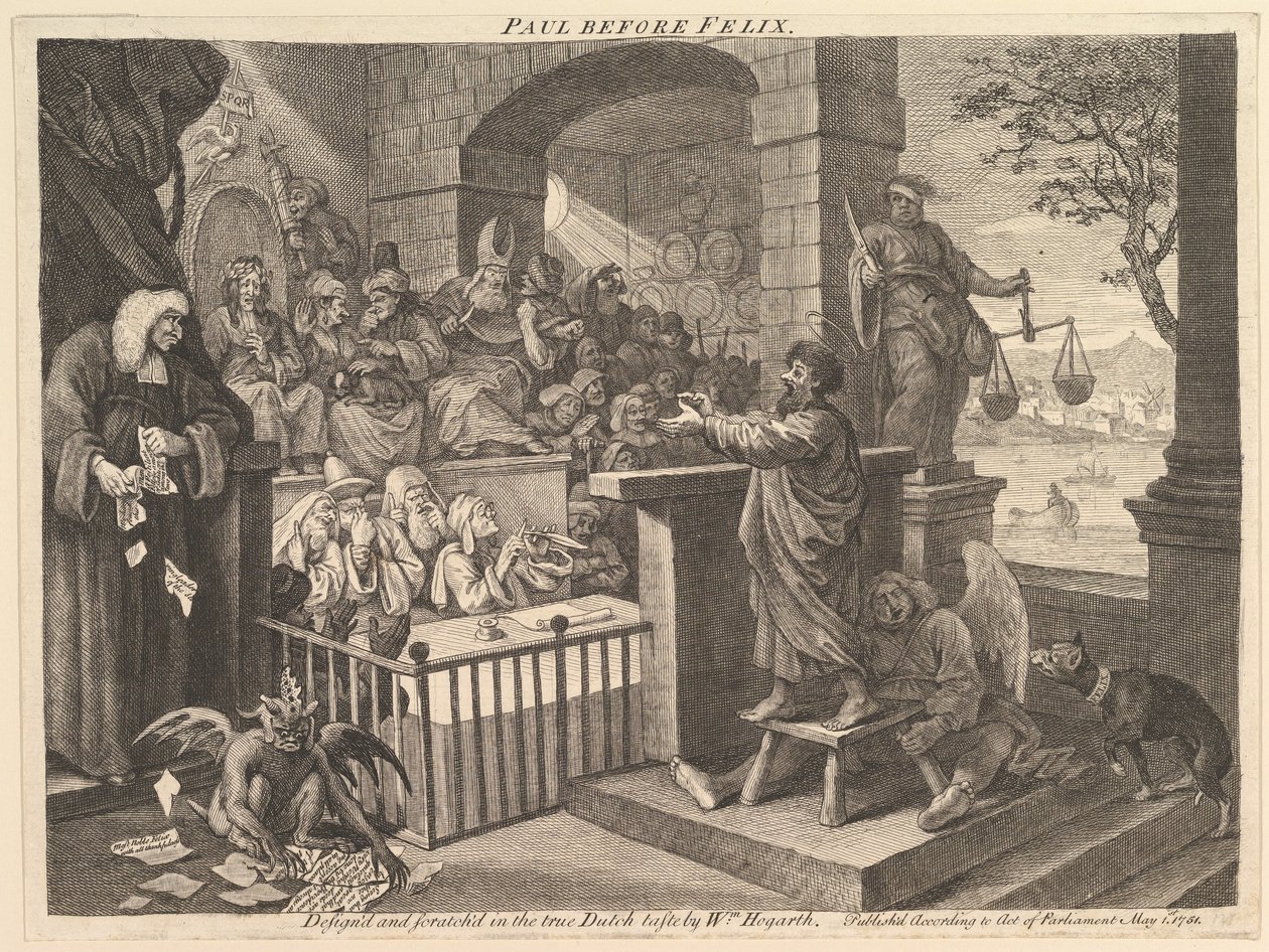 Paul vor Felix Burlesqued von William Hogarth