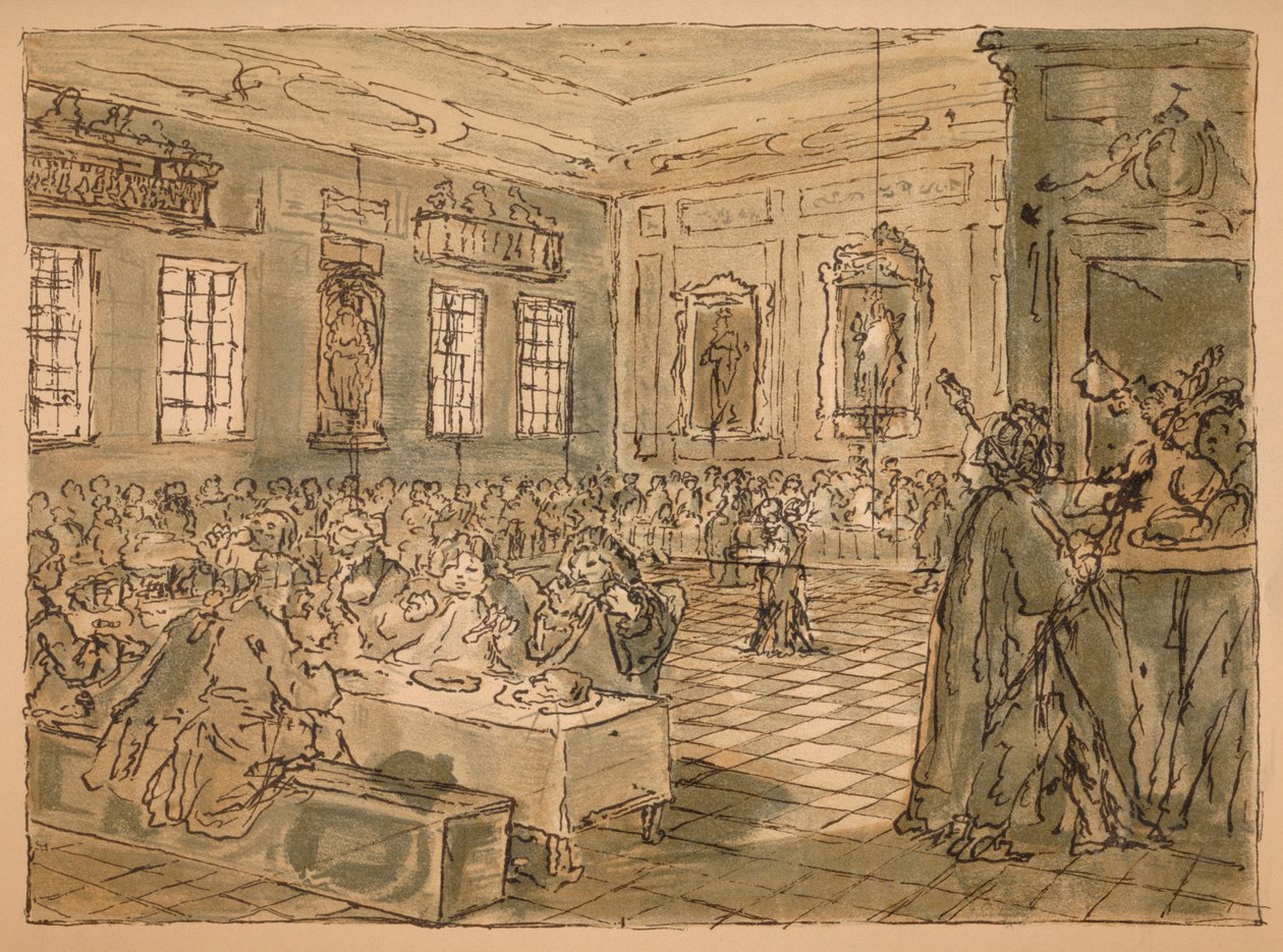 Skizze für Industry and Idleness - Platte VIII, 1747 von William Hogarth