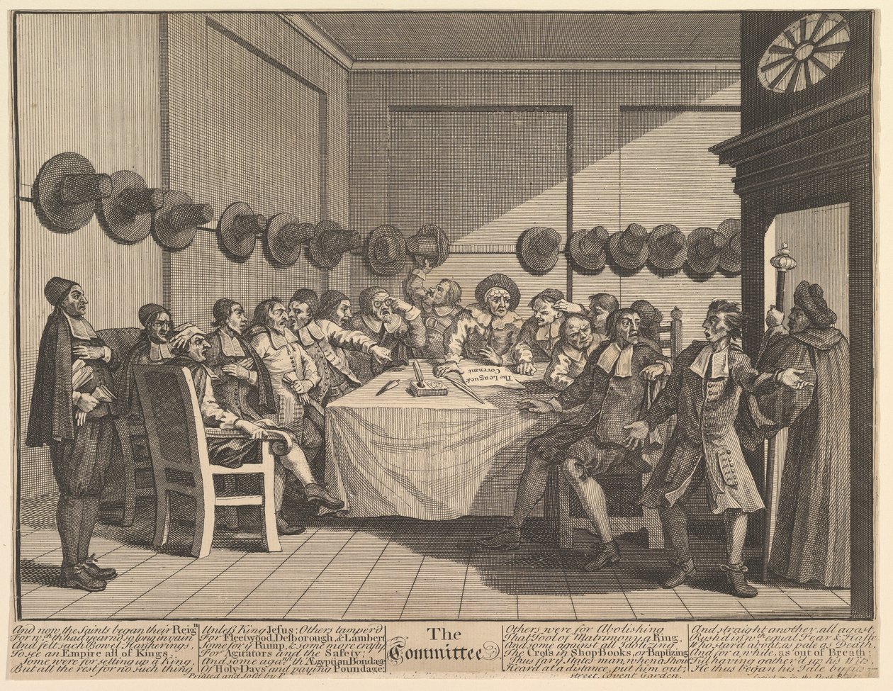 Das Komitee Zwölf große Illustrationen für Samuel Butlers Hudibras, Tafel 10, 1725-68 von William Hogarth