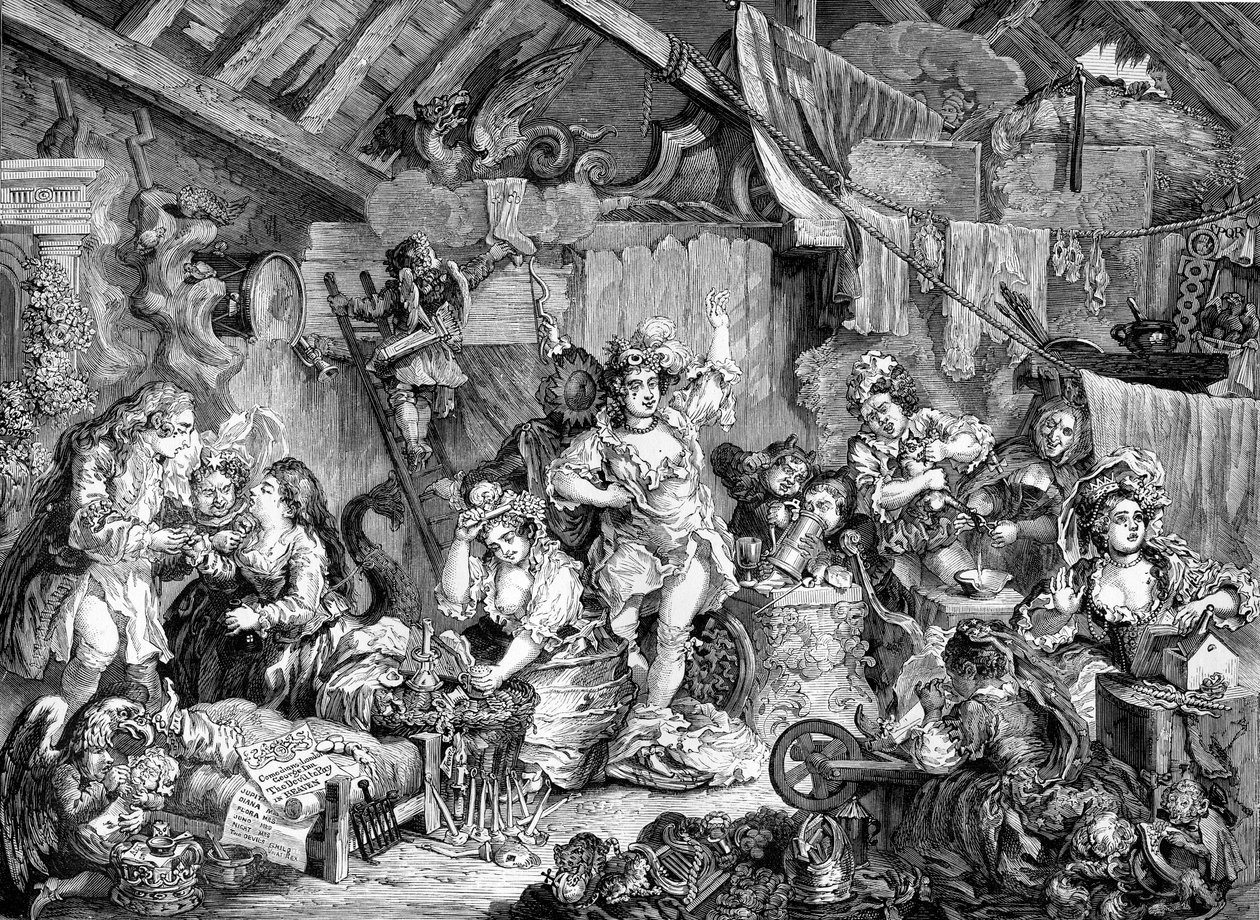 Die Gesellschaft der Gaukler von William Hogarth