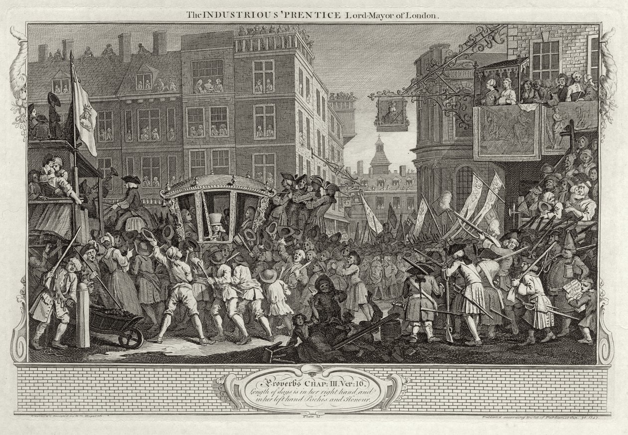 Der fleißige Lehrling, Lord Mayor von London, Platte XII aus 