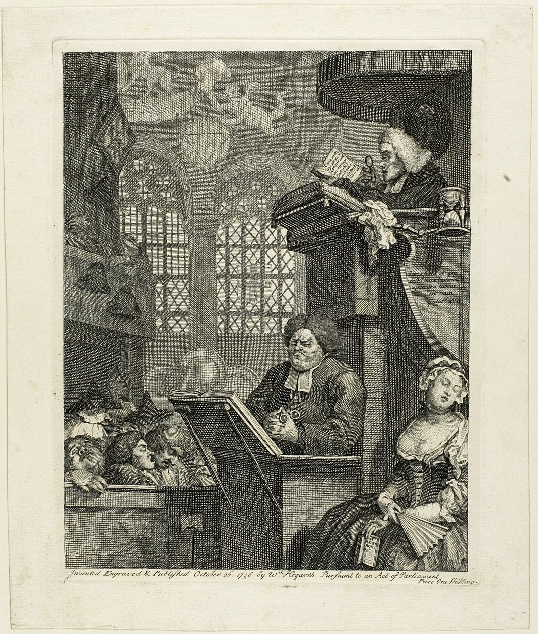 Die schlafende Gemeinde von William Hogarth