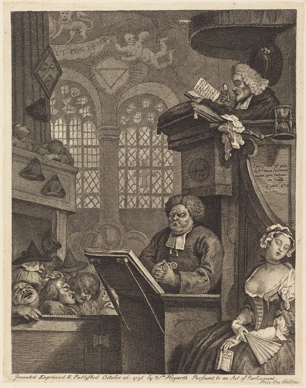 Die schlafende Gemeinde von William Hogarth