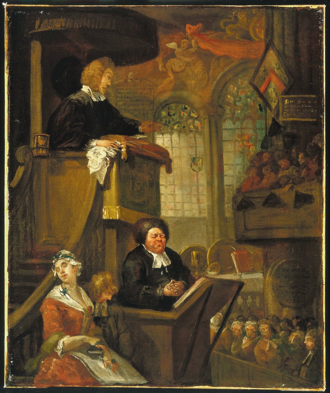 Die schlafende Gemeinde von William Hogarth