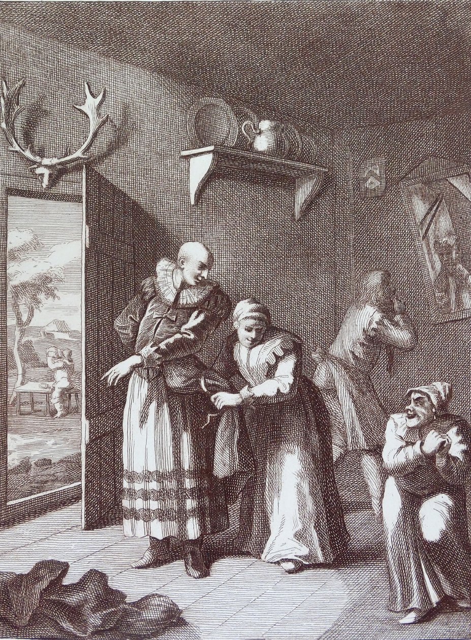 Der Pfarrer und der Barbier verkleiden sich, um Don Quijote zu fangen von William Hogarth