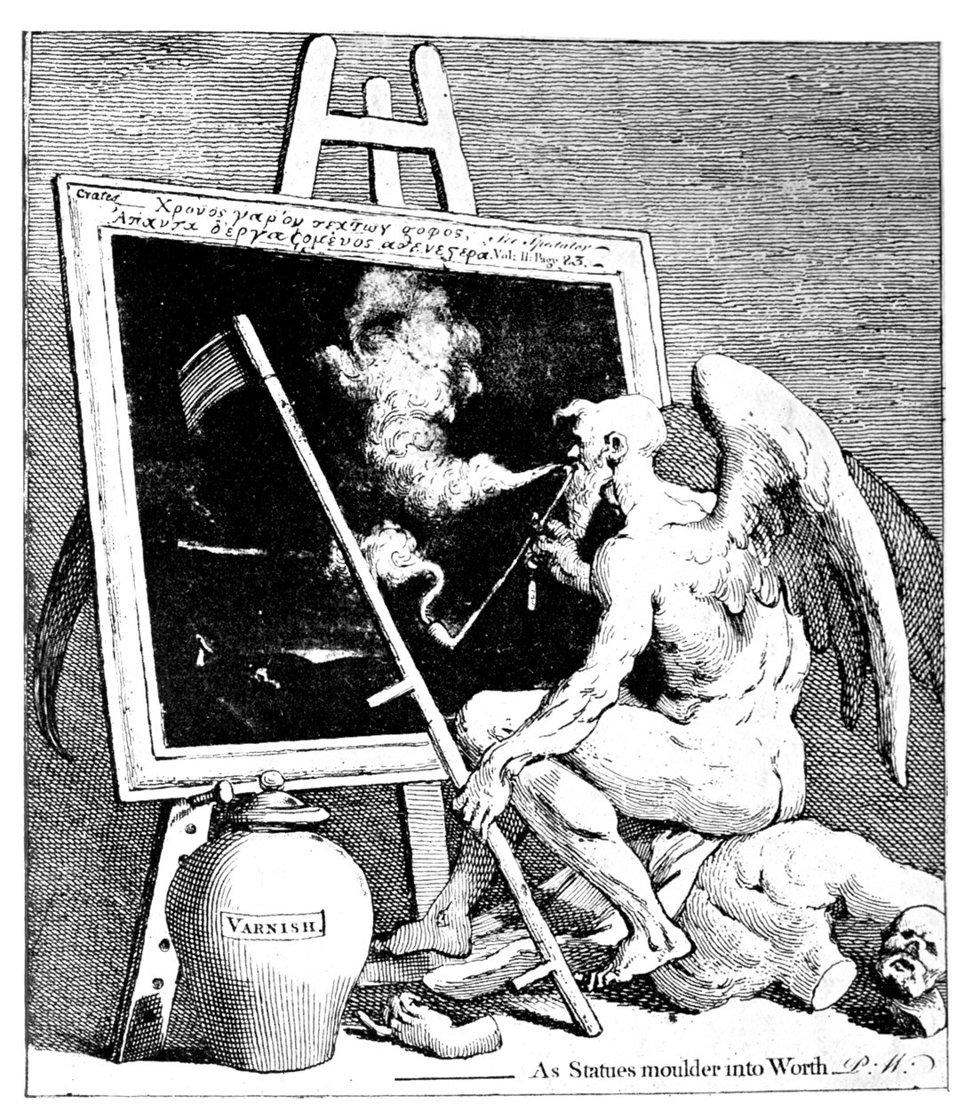 Zeit raucht ein Bild, 1761 von William Hogarth