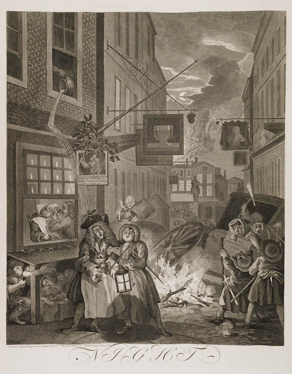 Vier Tageszeiten: Nacht von William Hogarth