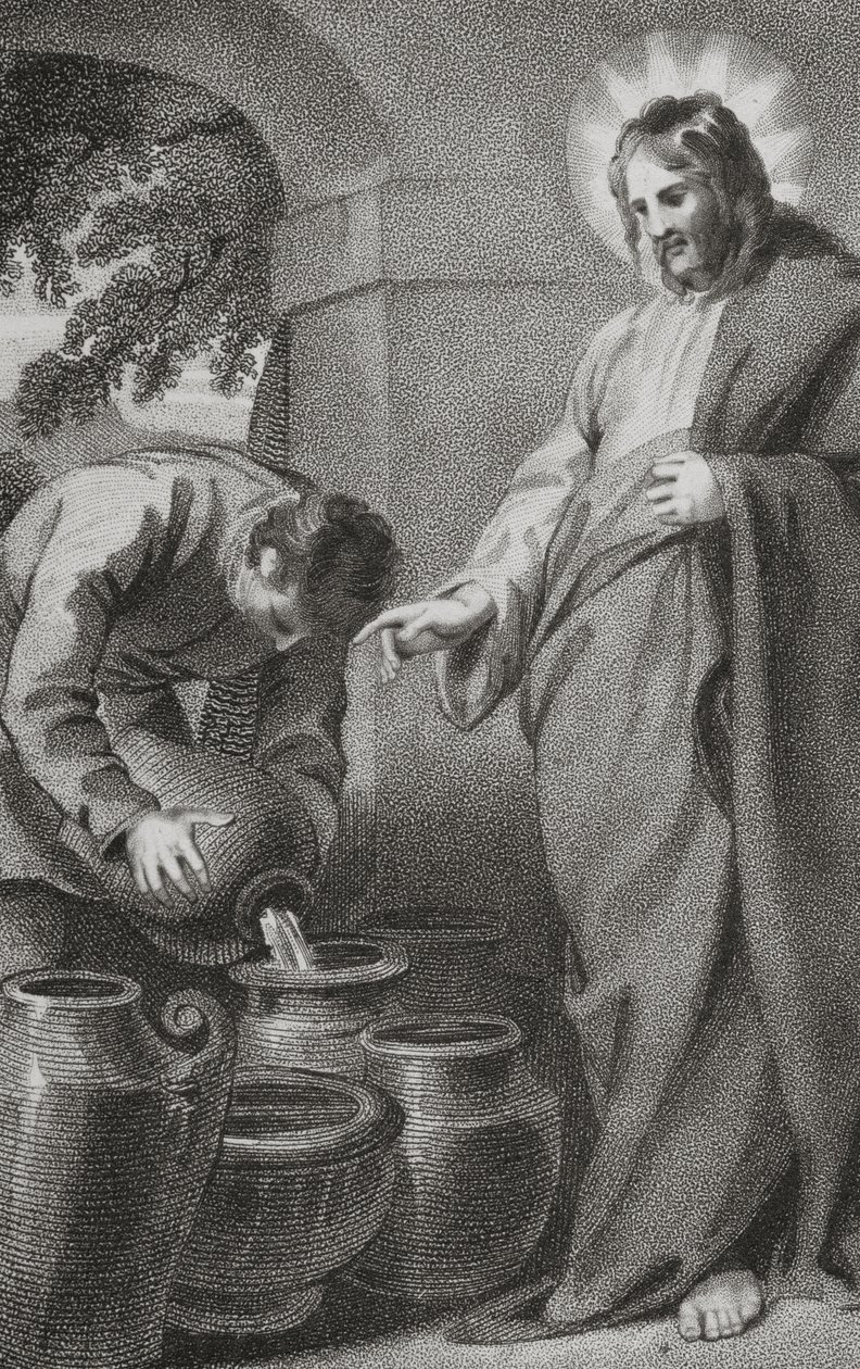 Christus verwandelt Wasser in Wein, aus 