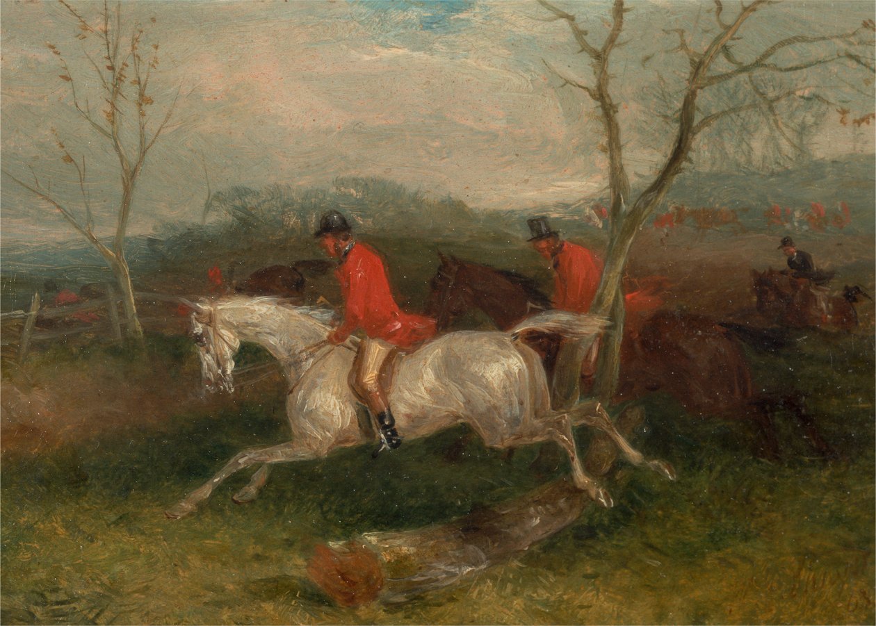 Fuchsjagd: An einem Zaun (Vollgeschrei) von William J. Shayer