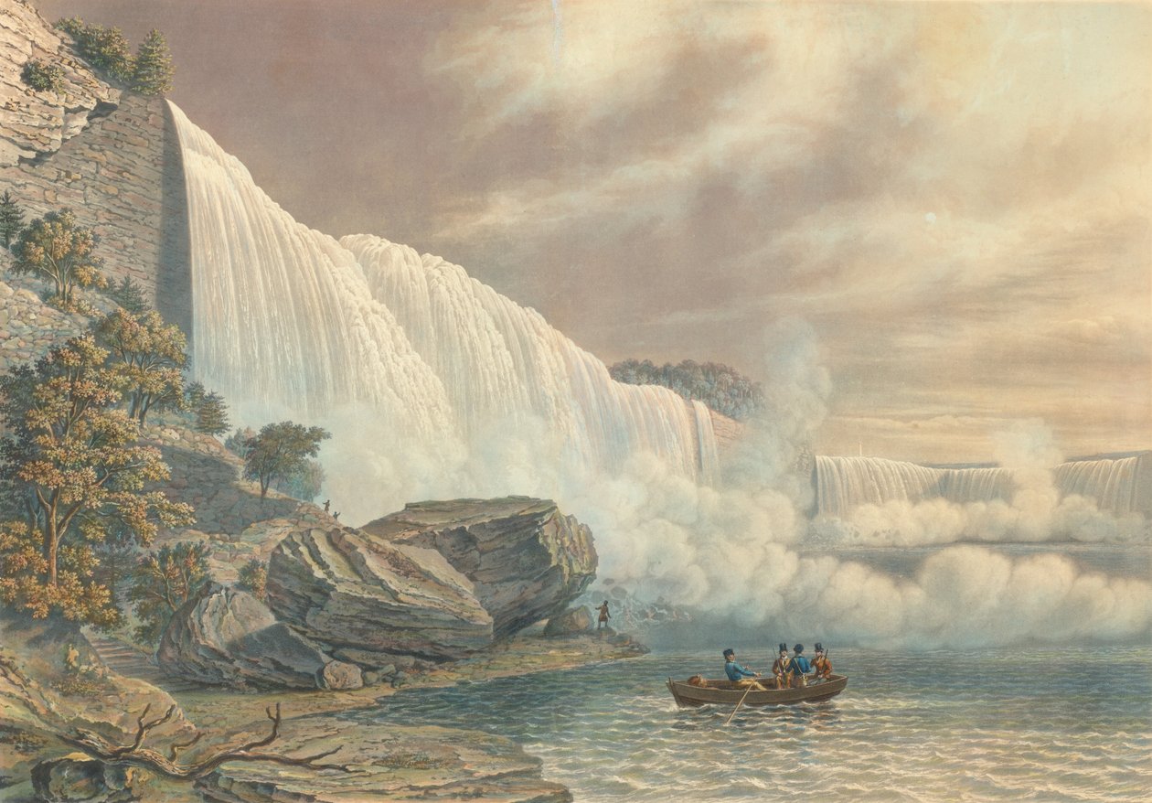 Niagarafälle von der amerikanischen Seite, veröffentlicht 1840 von William James Bennett