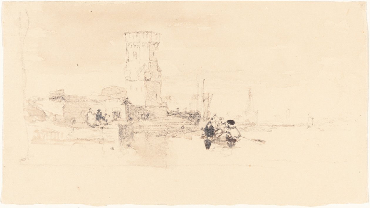 Turm mit Blick auf Wasser von William James Muller