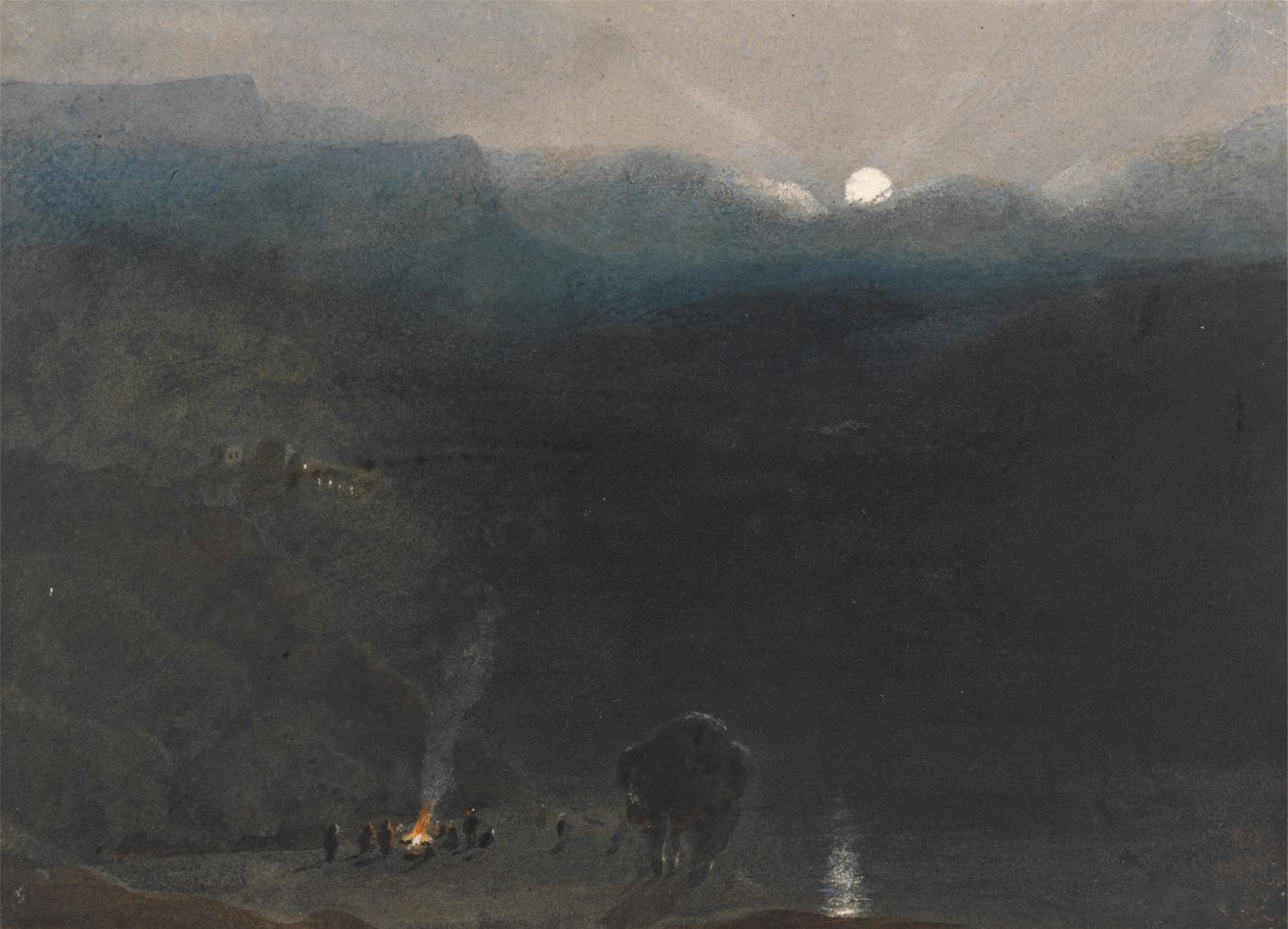 Mauritius - Mondlicht, mit Holzkohlenbrennerfeuer in der Black River Gorge von William John Chamberlayne