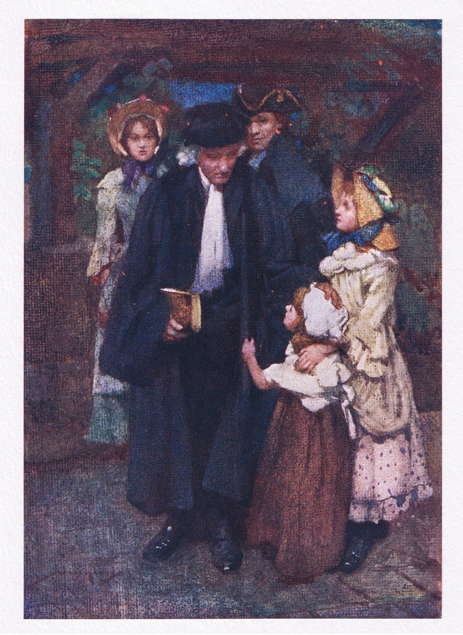 Sogar Kinder folgten mit liebenswürdigem Schalk und zupften an seinem Gewand, um das Lächeln des guten Mannes zu teilen von William Lee Hankey