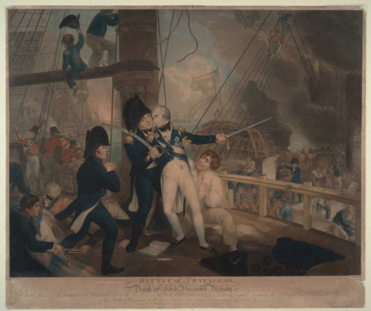 Die Schlacht von Trafalgar und der Tod von Nelson, 1806 von William Marshall Craig
