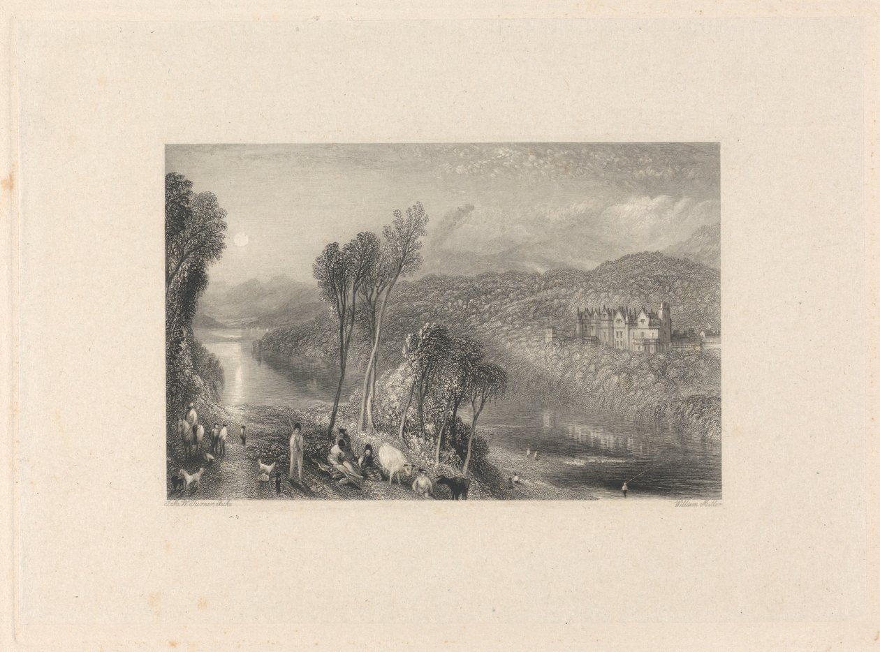 Abbotsford vom Nordufer des Tweed von William Miller
