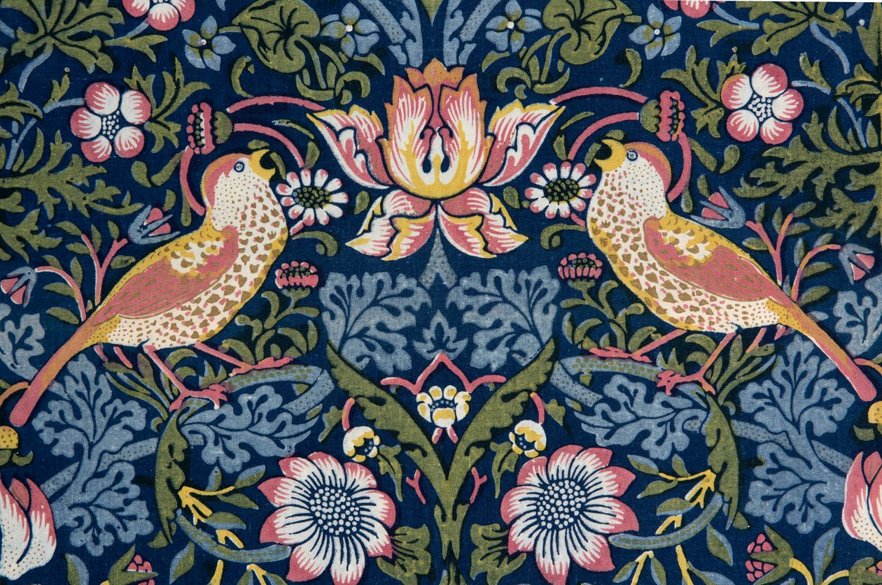 Erdbeerendieb. Dekorationsstoff, 1883 von William Morris