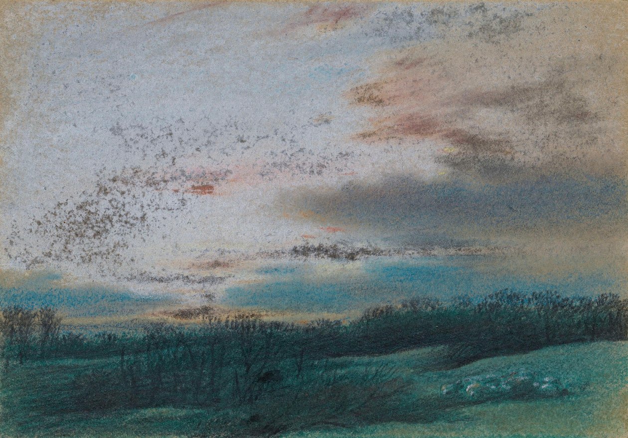 Der Mohr und verkümmerte Bäume bei Sonnenuntergang von William Mulready