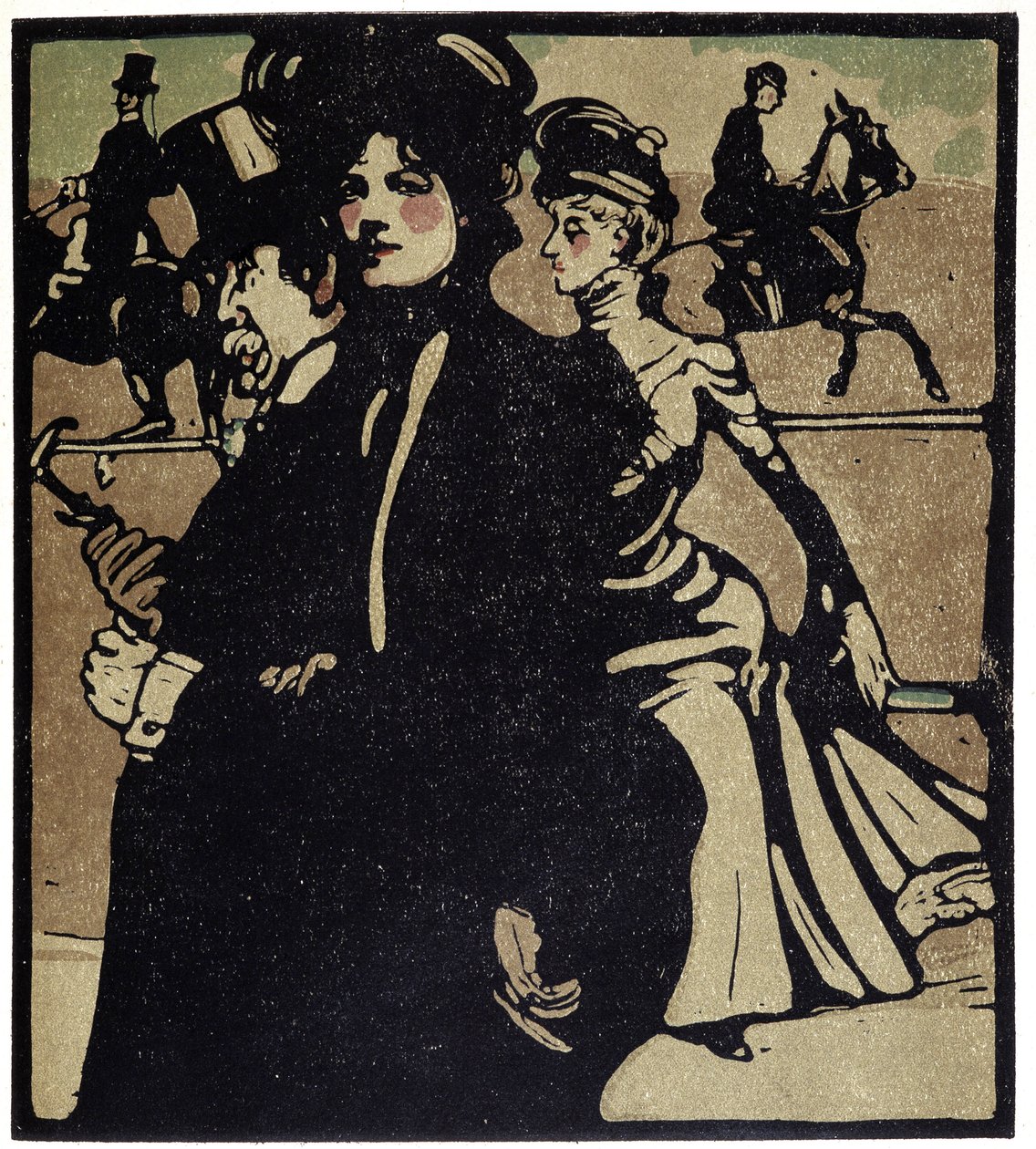 Aristokraten bei den Rennen, London - in "Types of London" von William Nicholson (1872-1949), ed Floury von William Nicholson