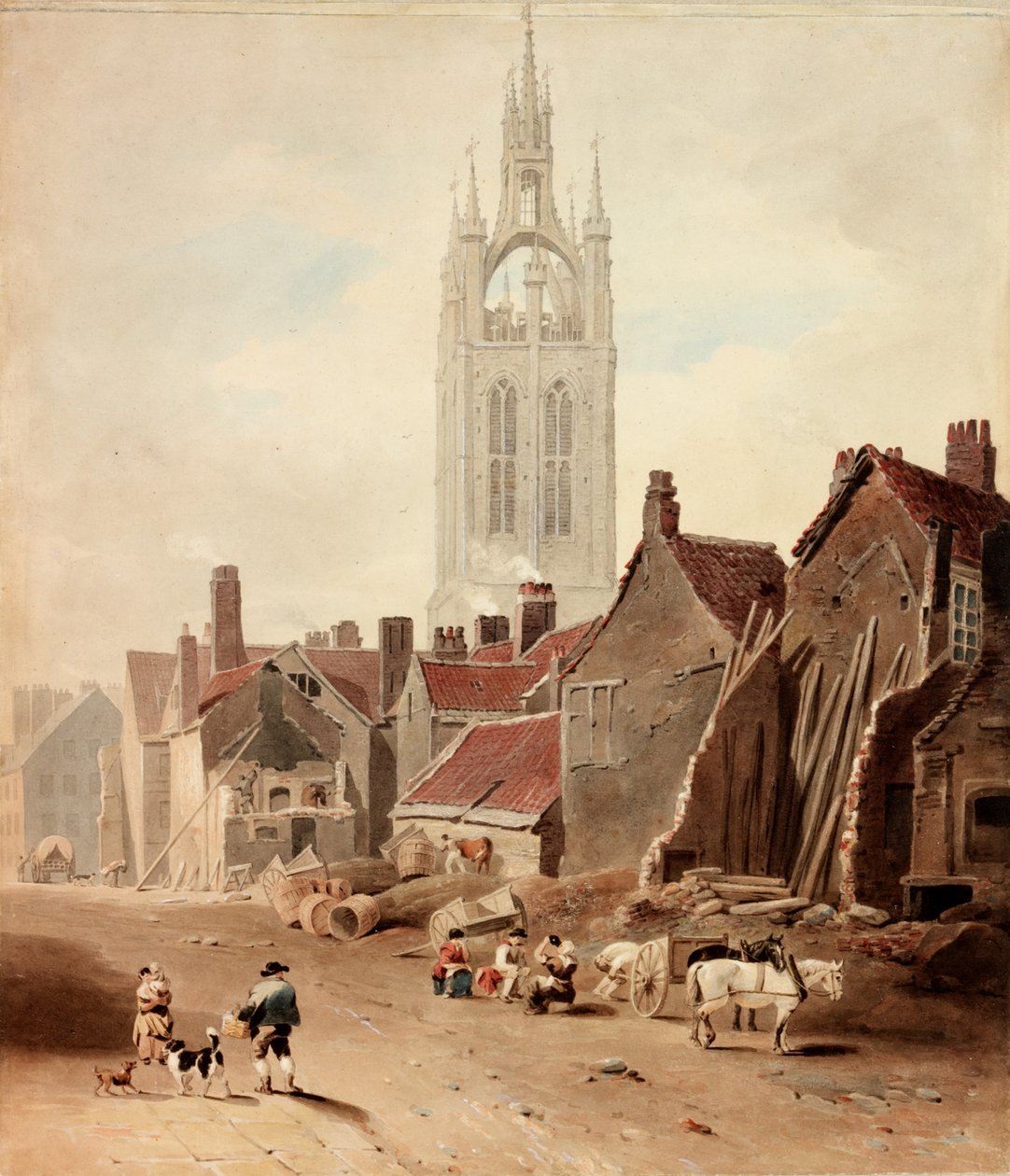 Der Abriss von Häusern am Standort der Collingwood Street, Newcastle upon Tyne von William Nicholson