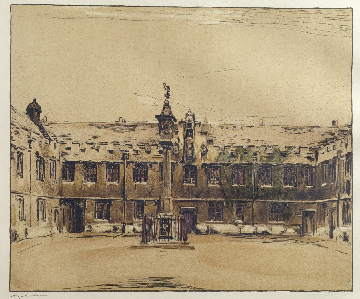 Der vordere Hof des Corpus Christi College, Oxford von William Nicholson