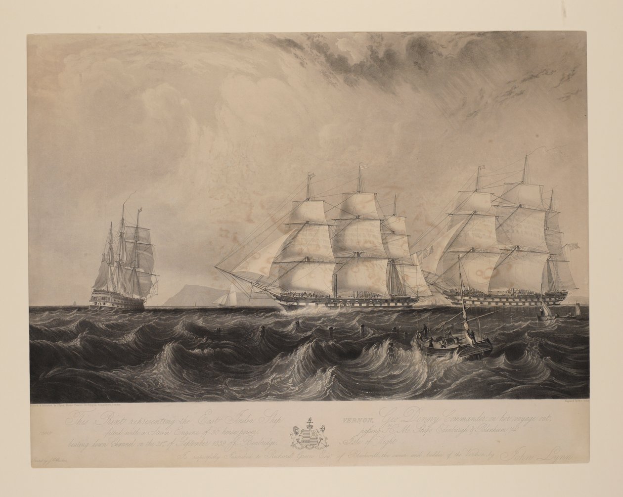 Dieser Druck zeigt das Ostindien-Schiff 