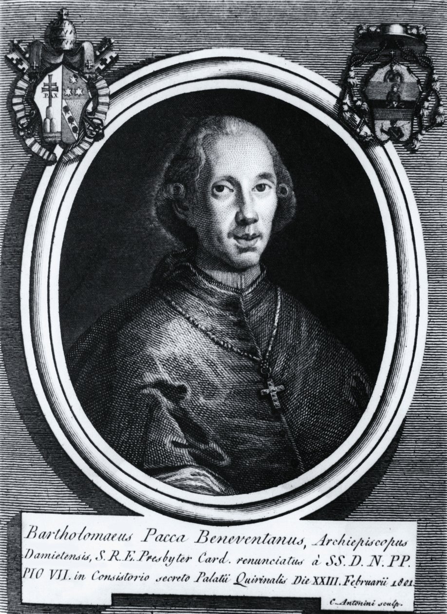 Porträt von Bartolomeo Pacca, italienischer Kardinal, Gravur von Nicolas Toussaint Charlet