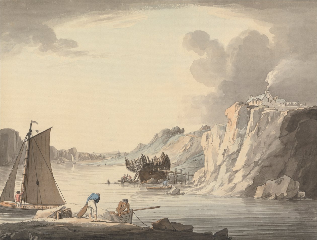 Eingang zu Stonehouse Creek, zwischen Plymouth und Dock, Devon von William Payne