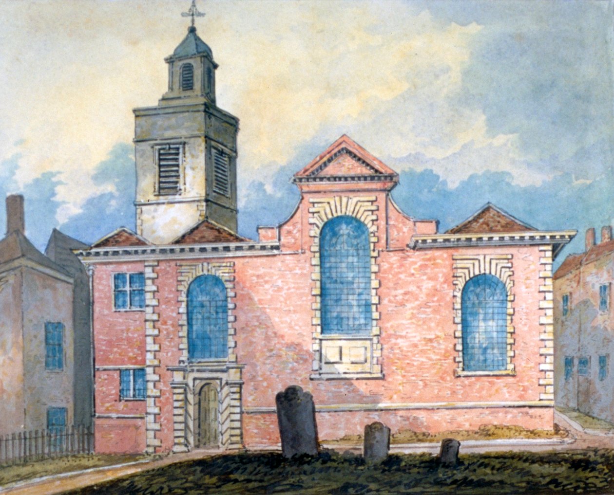 Außenansicht von St. Anne und St. Agnes, City of London, ca. 1810 von William Pearson