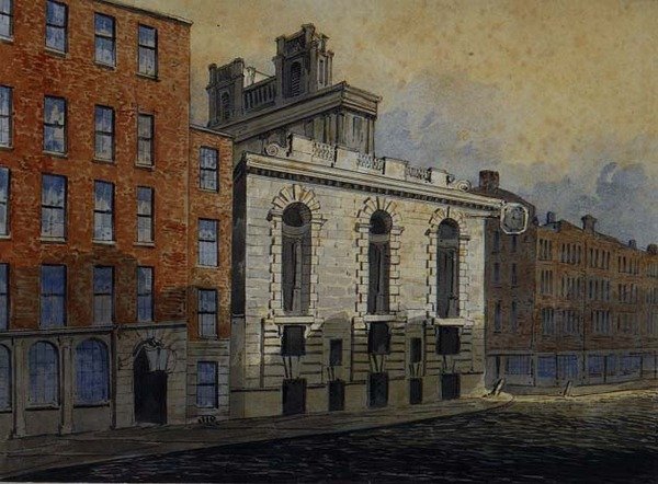 Lombard Street South, mit St. Mary Woolnoth, ca. 1815 von William Pearson