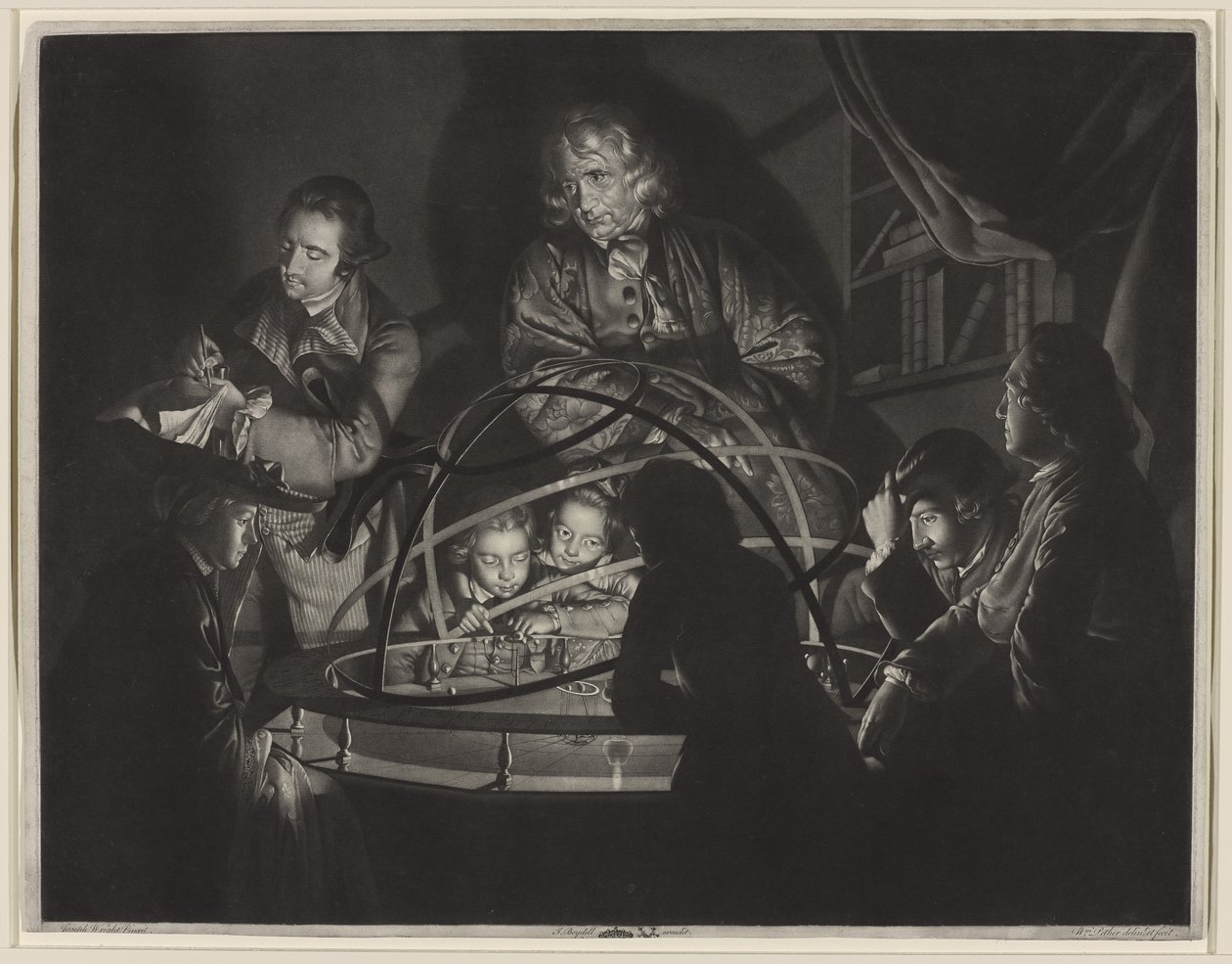 Ein Philosoph hält einen Vortrag im Planetarium, nach Joseph Wright of Derby (1734-97) von William Pether