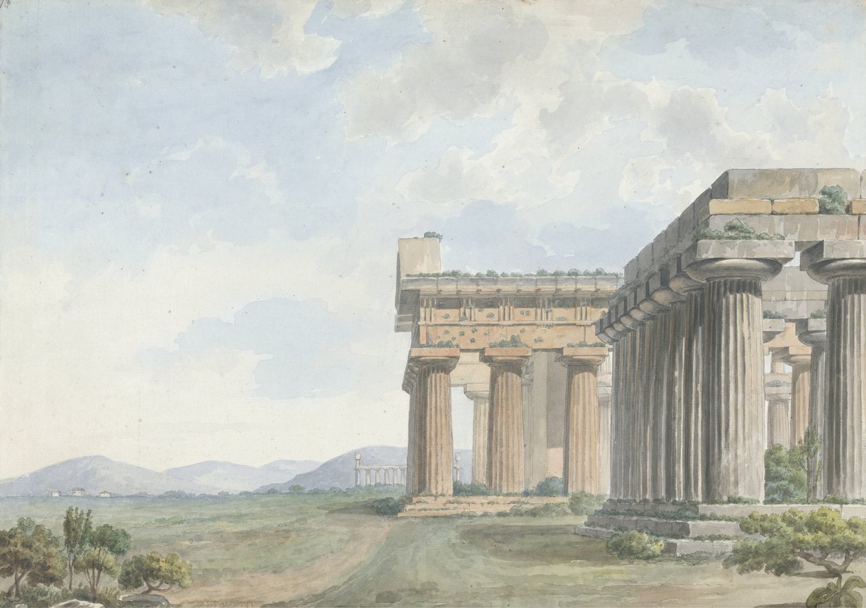 Ansichten im Levante: Tempelruinen in Paestum, ca. 1785 von William Reveley
