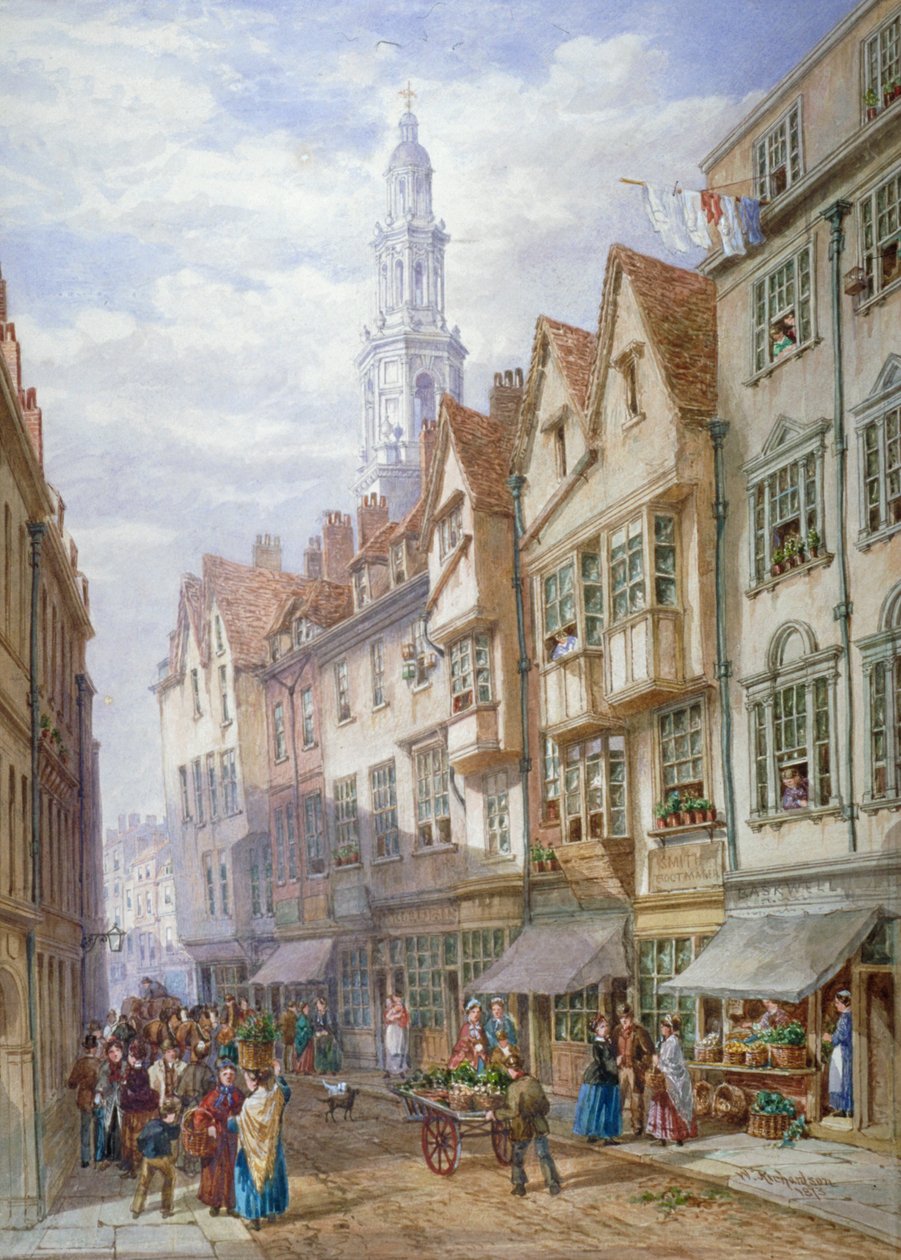Alte Häuser in der Wych Street, Westminster, London, 1873 von William Richardson
