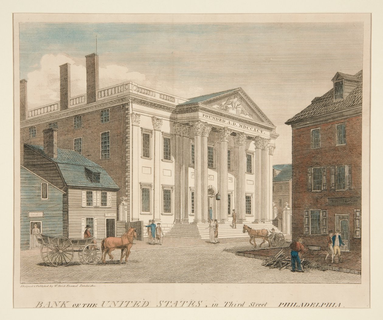 Bank der Vereinigten Staaten, in der Third Street Philadelphia von William Russell Birch