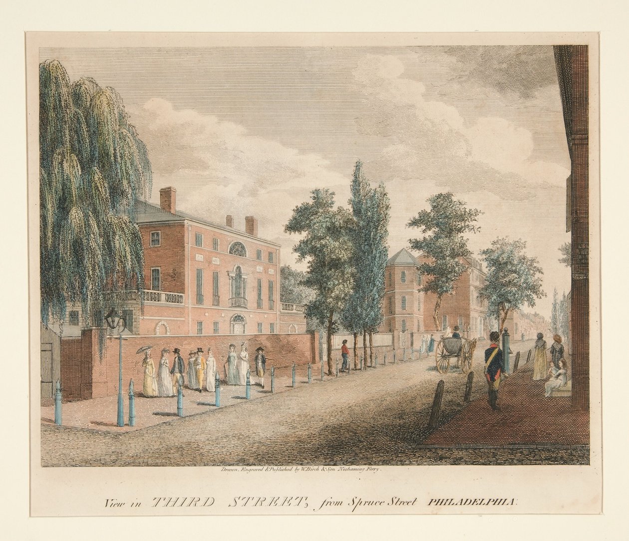Ansicht in der Third Street, von der Spruce Street Philadelphia von William Russell Birch