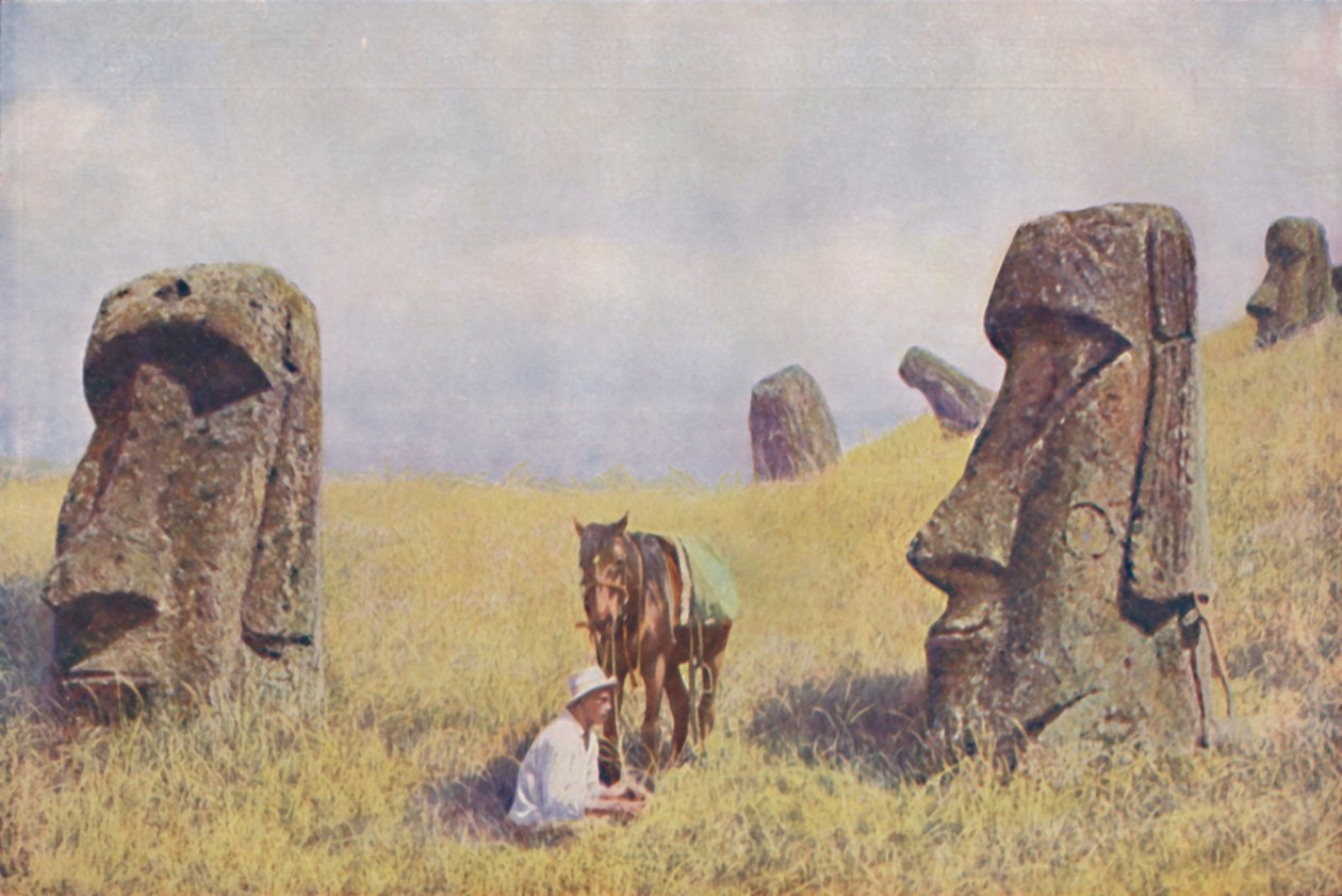 Stille Hüter der Geheimnisse einer alten polynesischen Kultur von William Scoresby Routledge