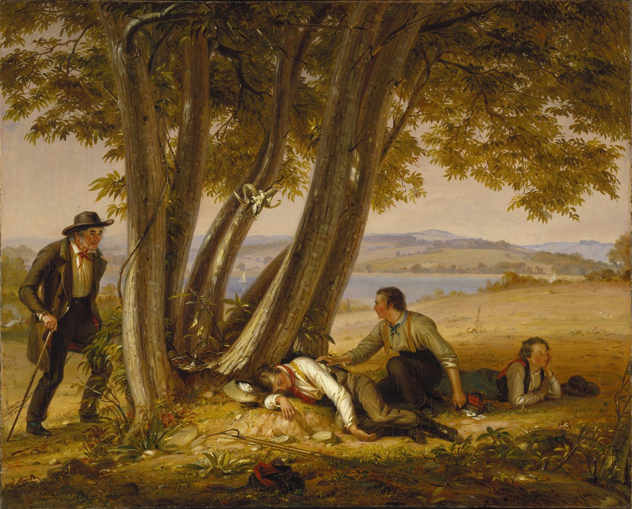 Beim Nickerchen ertappt (Jungen beim Nickerchen auf einem Feld ertappt) von William Sidney Mount