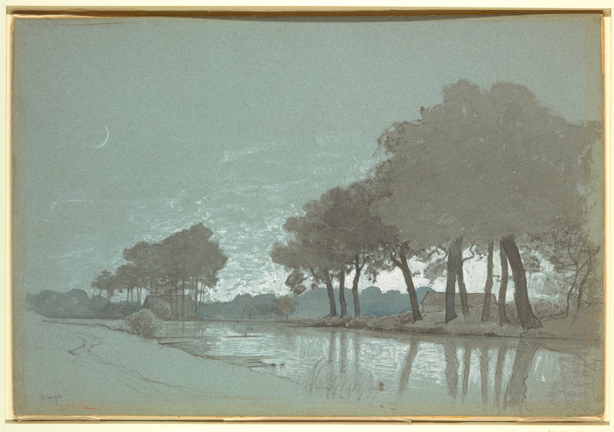 Kanalszene in der Nähe von Brügge, Belgien, 1875–80 von William Stanley Haseltine