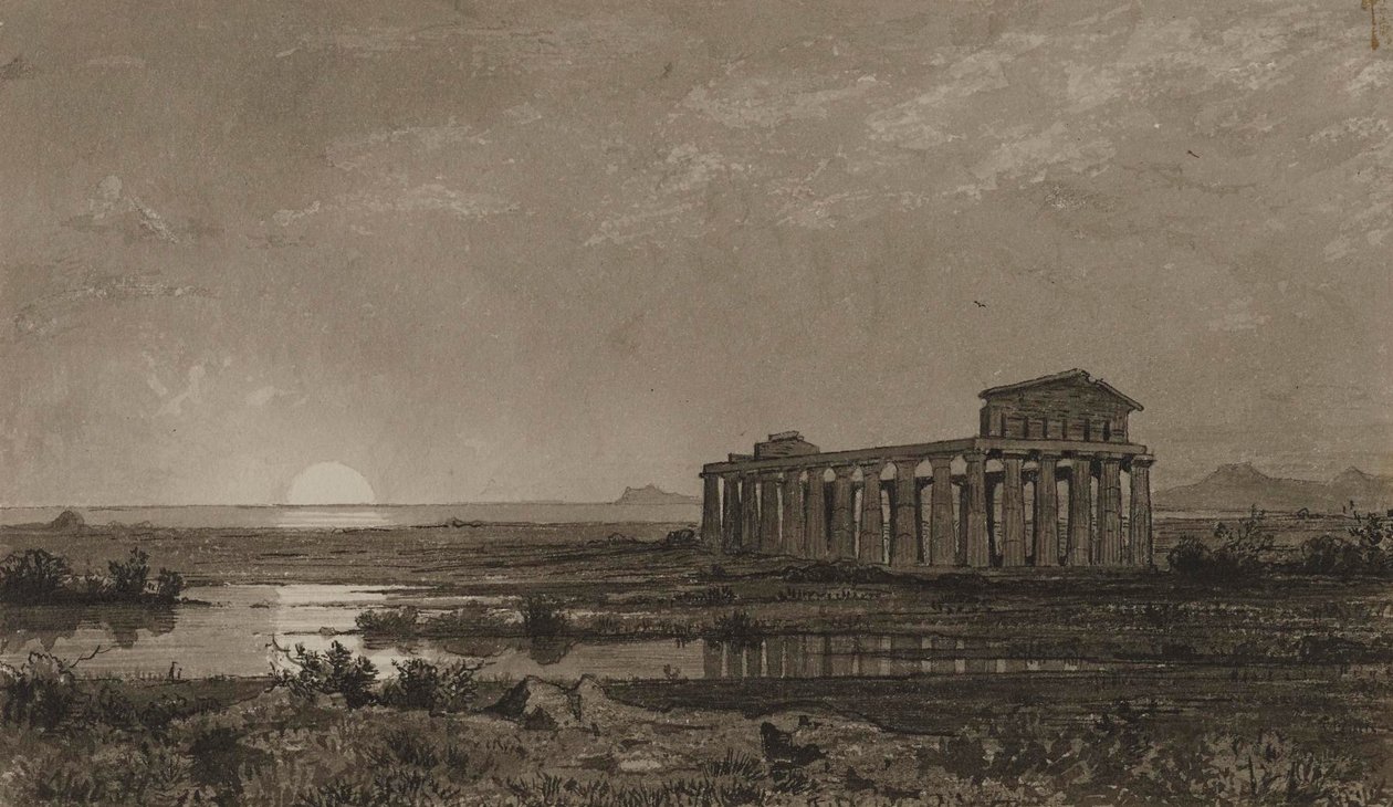 Tempel der Ceres in Paestum (der Tempel der Athena) von William Stanley Haseltine