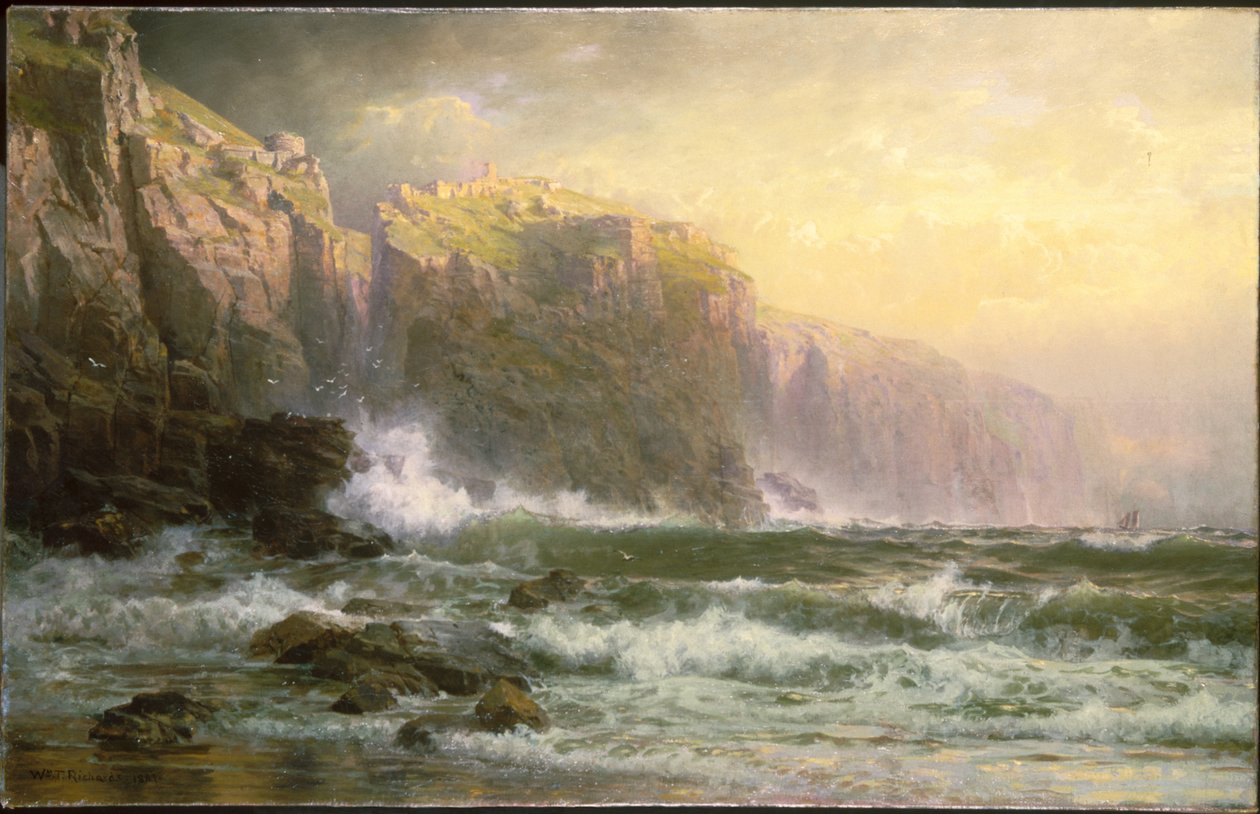 Die Liga lange Brecher donnern auf das Riff von William Trost Richards