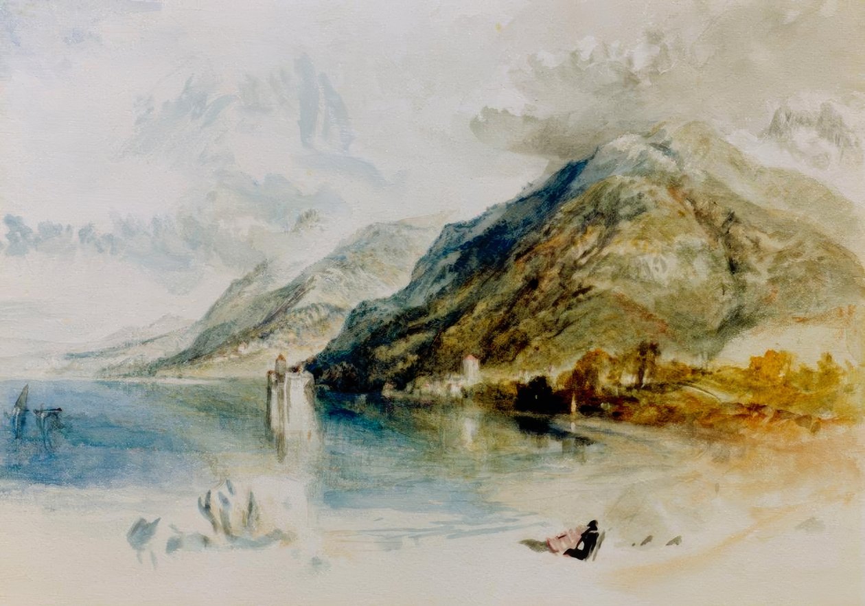 Das Schloss von Chillon am Genfer See, von Villeneuve aus gesehen von Joseph Mallord William Turner