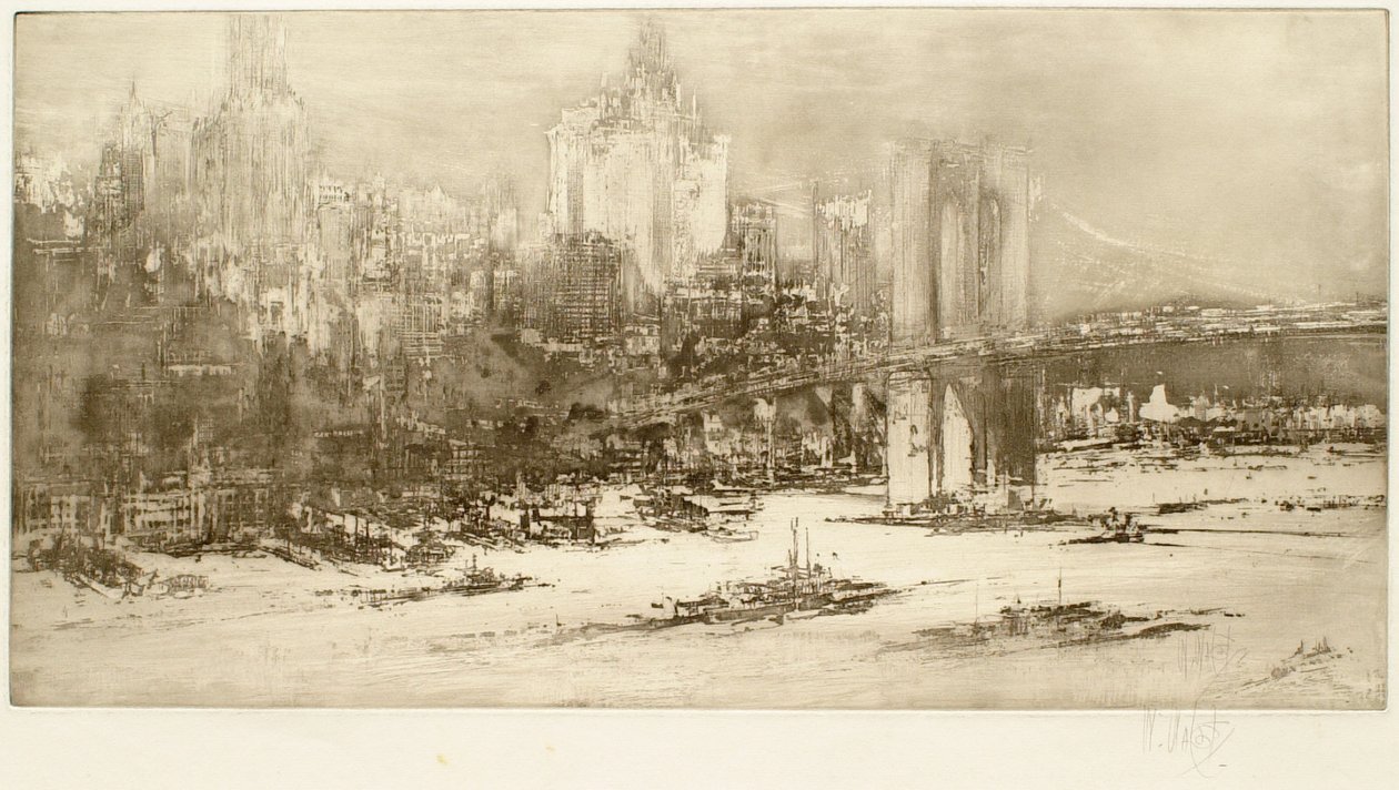 Brooklyn Bridge, New York (große Platte) von William Walcot