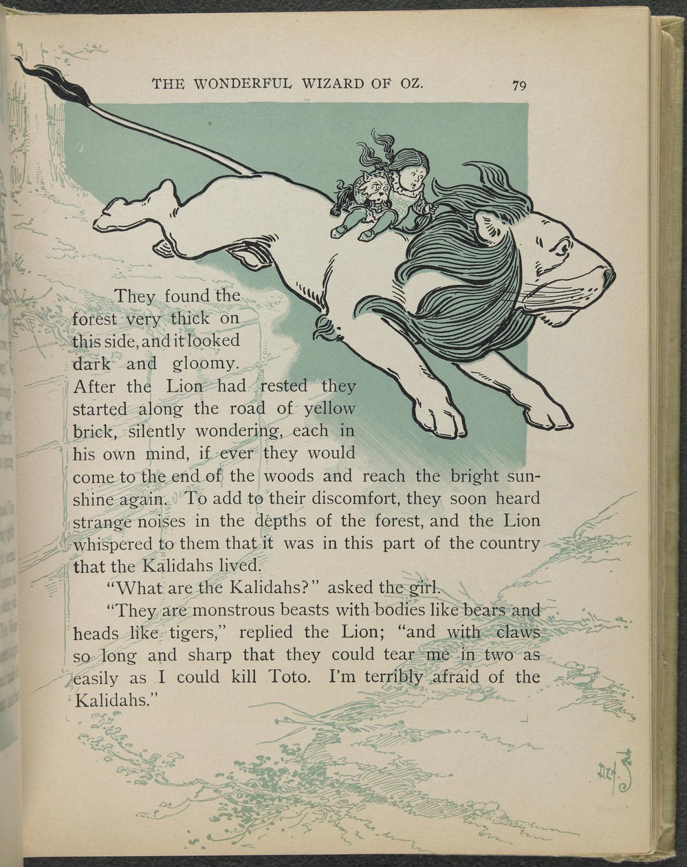 Illustration aus "Der wunderbare Zauberer von Oz" von Lyman Frank Baum von William Wallace Denslow