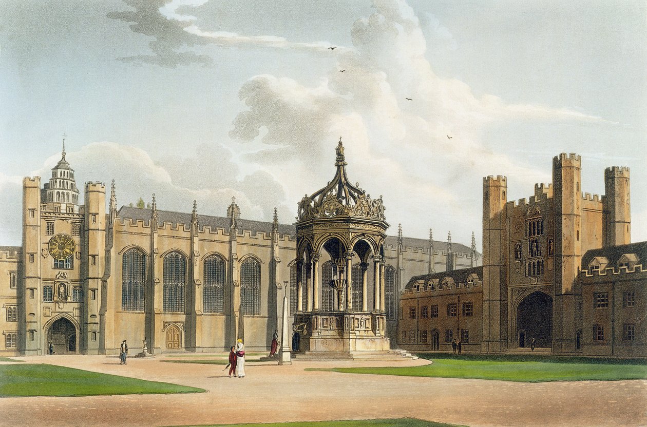 Der Hof des Trinity College, Cambridge, aus 