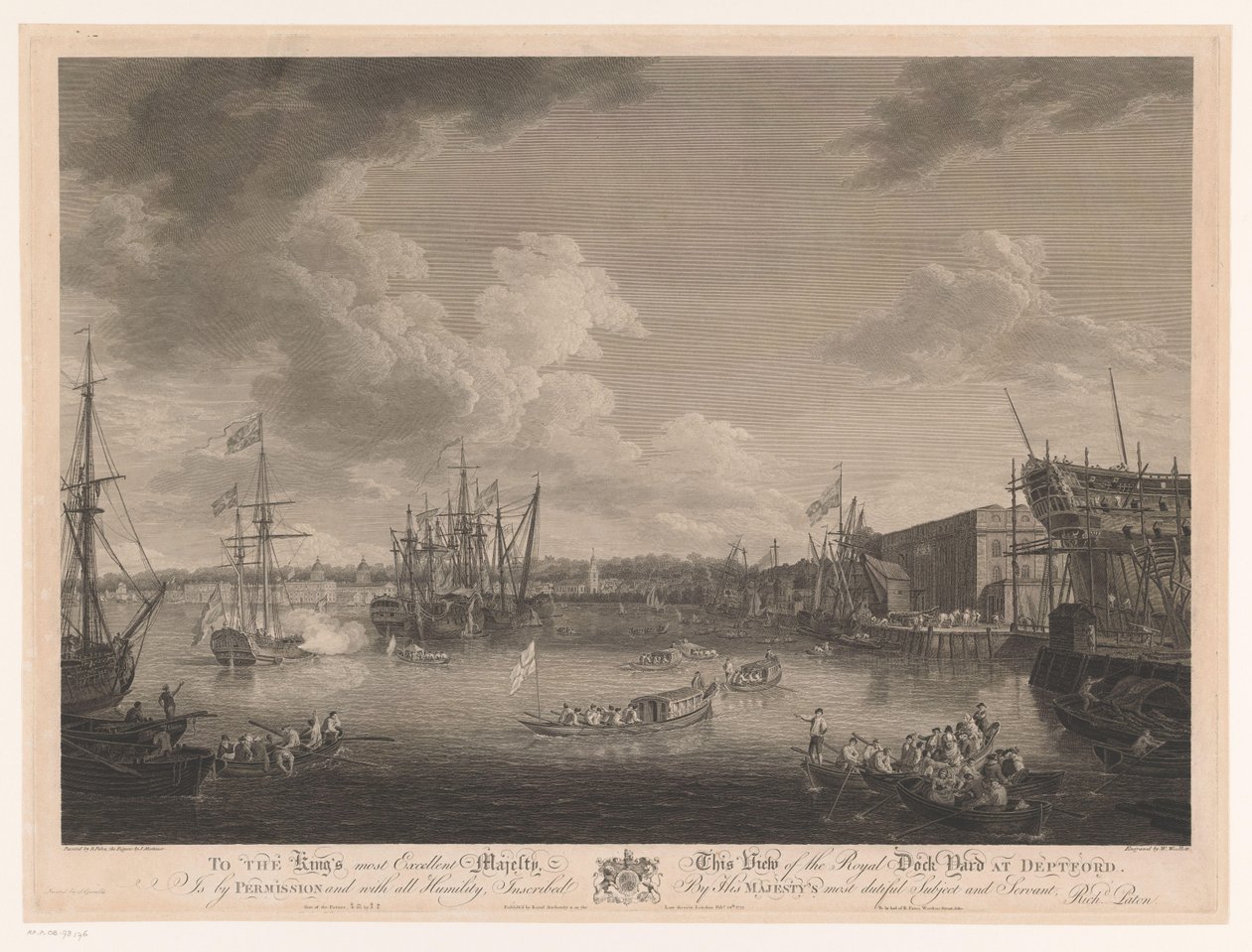 Ansicht der Werft von Deptford von William Woollett