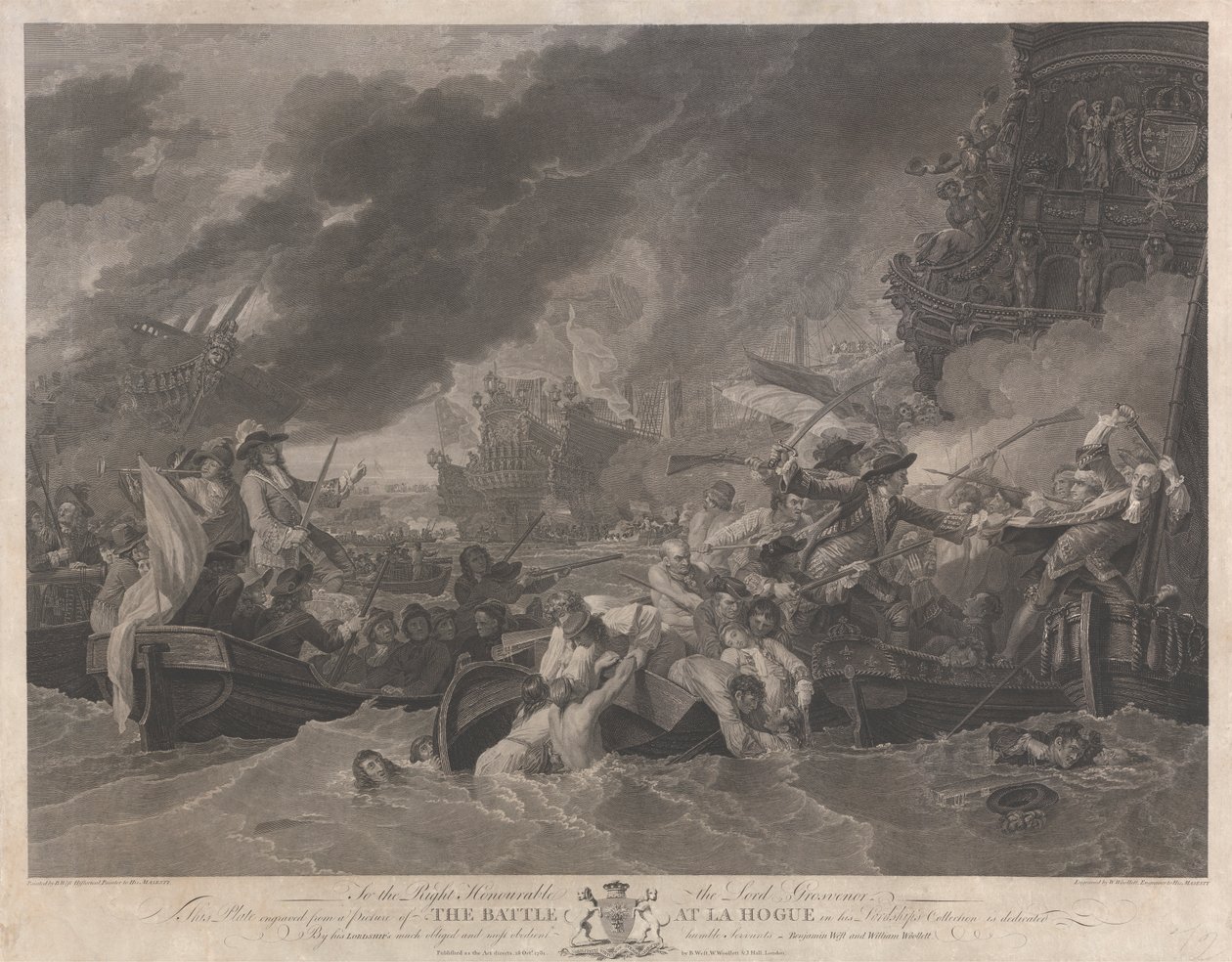 Die Schlacht bei La Hogue von William Woollett