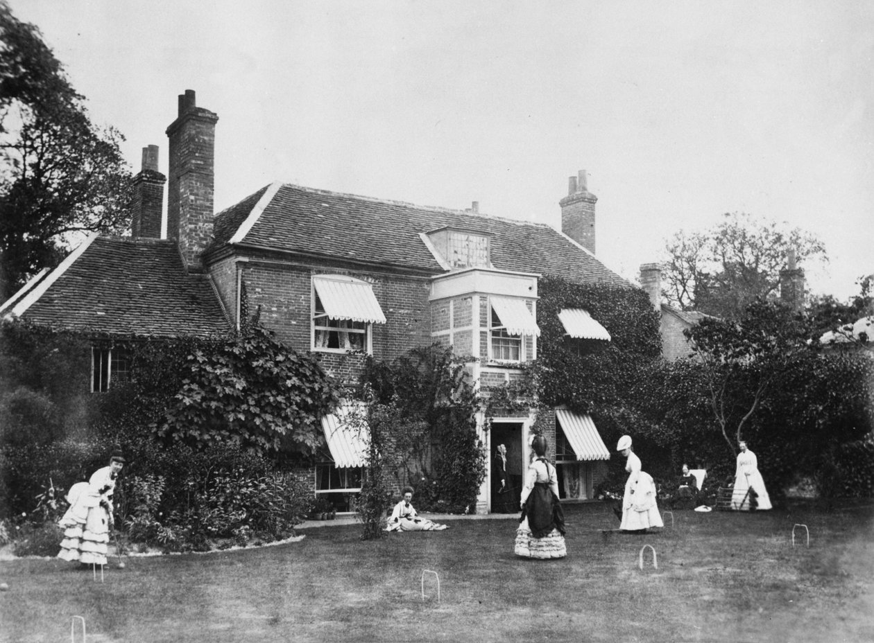 Croquet auf dem Rasen von Elm Lodge, Streatley, ca. 1870er von Willoughby Wallace Hooper