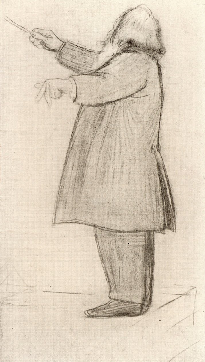 Johannes Brahms (1833-1897) deutscher Komponist, dirigierend von Willy von Beckerath