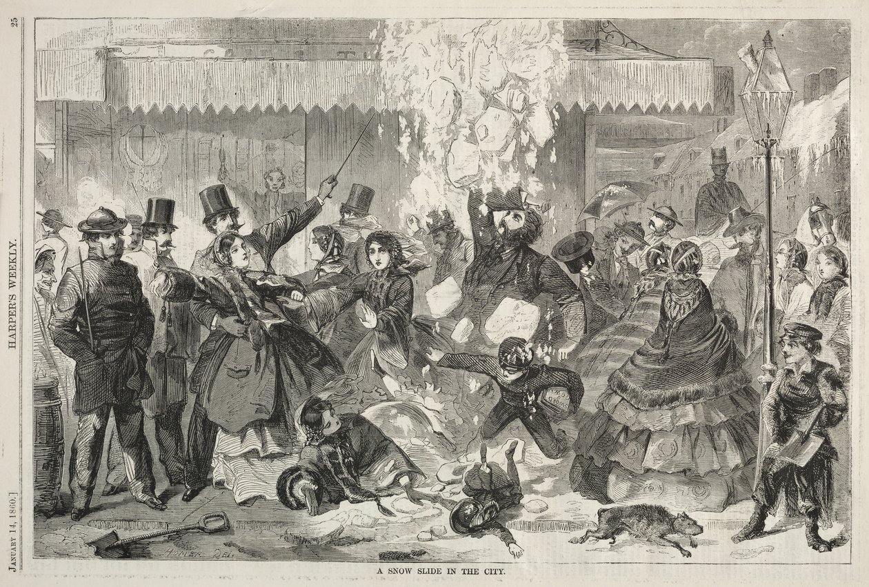 Eine Schneelawine in der Stadt von Winslow Homer