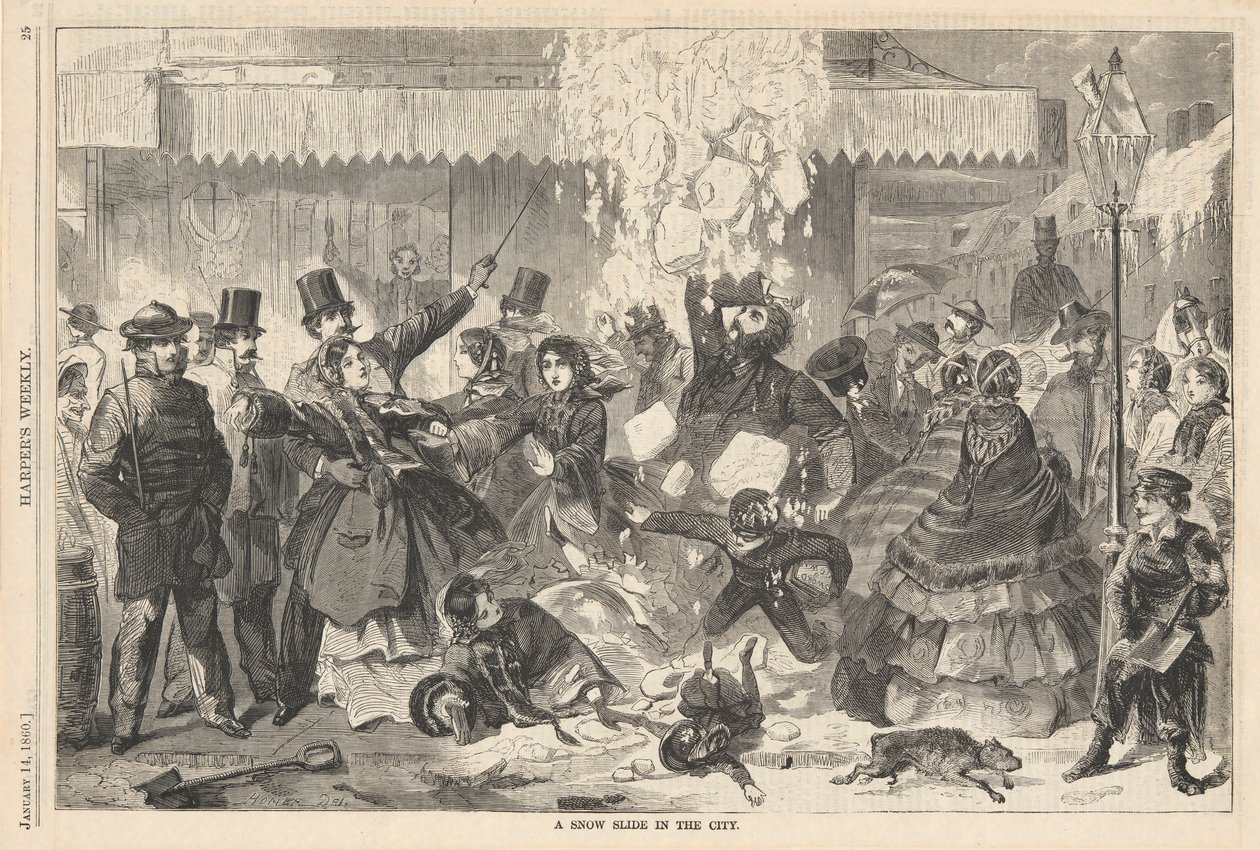 Eine Schneelawine in der Stadt, aus Harper von Winslow Homer